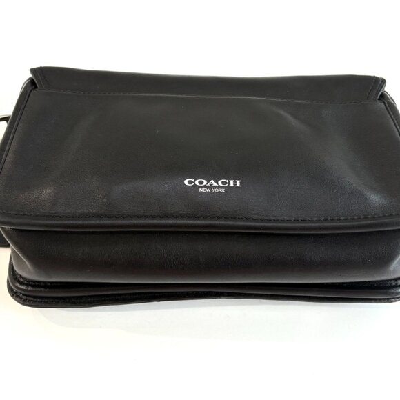 Coach Penelope Crossbody Bag Black Leather Turnlock Flap 23404 Vintage Rare - Picture 9 of 16